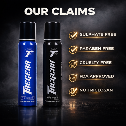 TREGERR The Marine And Firewood Perfume Body Spray [Pack of 2]
