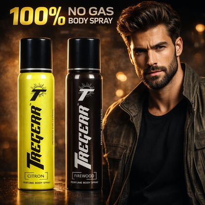 TREGERR Citron and Firewood Perfume Body Spray  [Pack of 2]