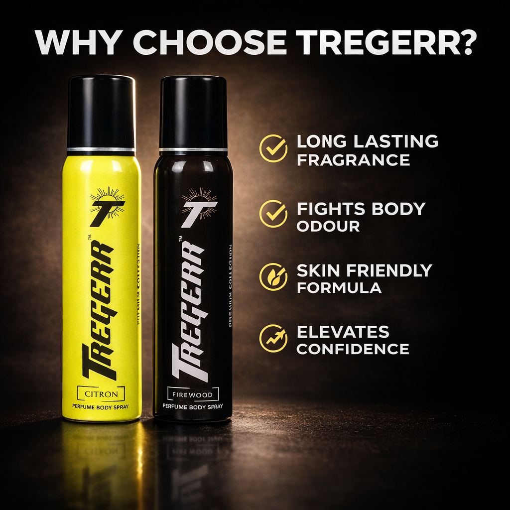 TREGERR Citron and Firewood Perfume Body Spray  [Pack of 2]