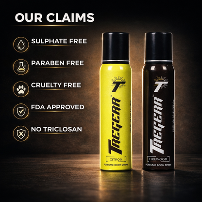 TREGERR Citron and Firewood Perfume Body Spray  [Pack of 2]